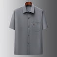 thumbnail image 1 of pstuiky Mangas cortas para hombre, Camisa informal de manga corta con cuello vuelto, cómoda y lisa, para hombre ropa de hombre xl, 1 of 6