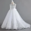 thumbnail image 4 of Vestidos de fiesta de boda blancos para niñas de 6 a 14 años, elegantes vestidos de dama de honor para adolescentes, vestidos de cumpleaños para niños, 4 of 4