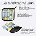 thumbnail image 3 of Yayeee Oven Mitts and Pot Holder Set of 2 Heat Resistant Kitchen Gloves Baking Hot Pad, Retro Lemon Leaves, 3 of 5