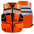 thumbnail image 4 of Kasa Style High-Visibility Reflective Safety Vest with 3M, Multi-Pocket, Unisex Design - Durable Workwear for Men and Women, Ideal for Construction Workers & Outdoor Safety (Orange, X-Large), 4 of 9