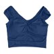 thumbnail image 4 of Sujetador deportivo largo acolchado para mujer - Top de entrenamiento de yoga con aberturas, camiseta sin mangas con tirantes para gimnasio, 4 of 5