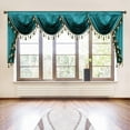 thumbnail image 6 of VOGOL Extra Wide Velvet Curtains Valance, Soft Thick Fabric Rod Pocket Drapery with Handmade Tassels, 1 Panel Green Thermal Insulated Valance for Living Room, 110 inches Wide, 6 of 8