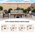 thumbnail image 6 of KINGYES 8 Piece HDPE Patio Furniture Set with Umbrella, All Weather Outdoor Modular Sectional Sofa Set, Patio Conversation Set, Brown Frame with Beige Cushions, 6 of 8