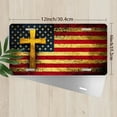 thumbnail image 2 of American flag cross Funny Personalized License Plate Rust-proof Stainless Steel Metal License Plate Suitable For Men And Women 12.2" x 6.2", 2 of 6