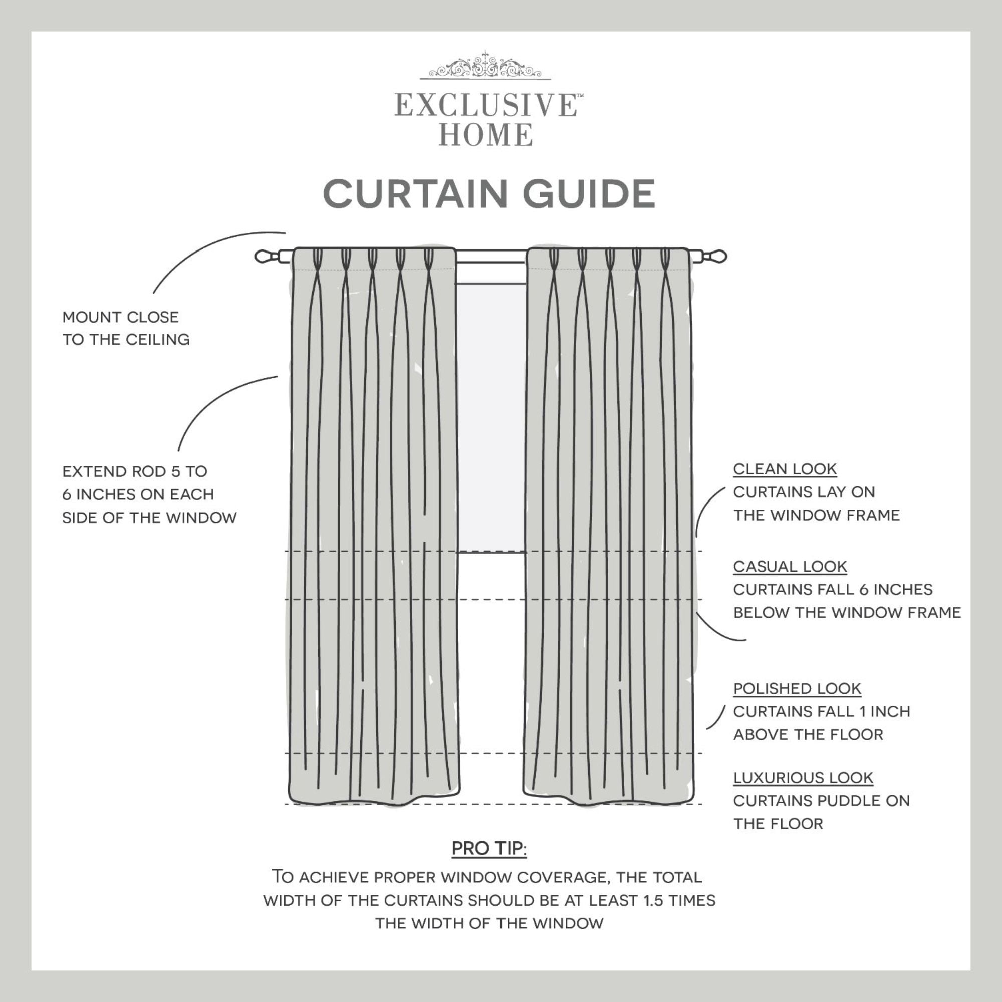 Exclusive Home Loha Light Filtering Pinch Pleat Curtain Panel Pair, 108" Length, Beige