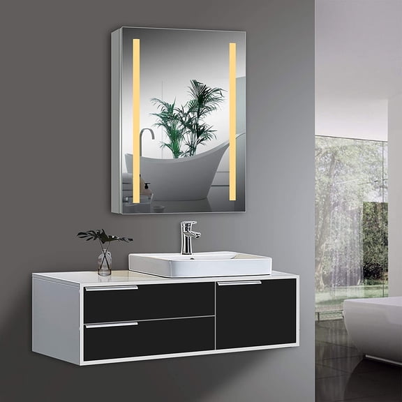 YUKON Pearl 20"x28" Rectangle Wall Mounted LED Mirror