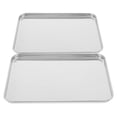 thumbnail image 1 of Plato de vapor de acero inoxidable, bandeja rectangular para comida, plato humeante, bandeja para servir comida, 2 uds., 1 of 4