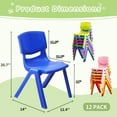 thumbnail image 3 of Linor Colorful Kids Plastic Modern Outdoor Chairs, Waterproof and Reading, Set of 12, 3 of 11