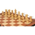 thumbnail image 3 of Deluxe Old Club Staunton Chess Set Ebonized & Boxwood Pieces with Mahogany & Maple Molded Edge Board - 3.75" King, 3 of 7