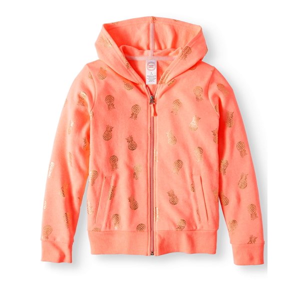 Wonder Nation Girls' ZipUp Graphic Hoodie (Little Girls, Big Girls