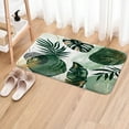 thumbnail image 3 of Veivian Modern Leaves Tropical Green Flannel Bath Rugs, 17 x 29 in, Non Slip Backing, 3 of 5