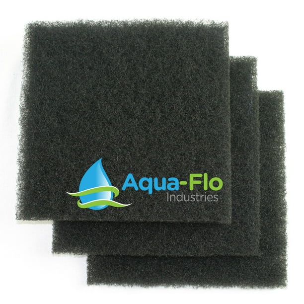 12"x 12"x 1.25" (3 Pack) AquaFlo Coarse Black Universal Pond Filter