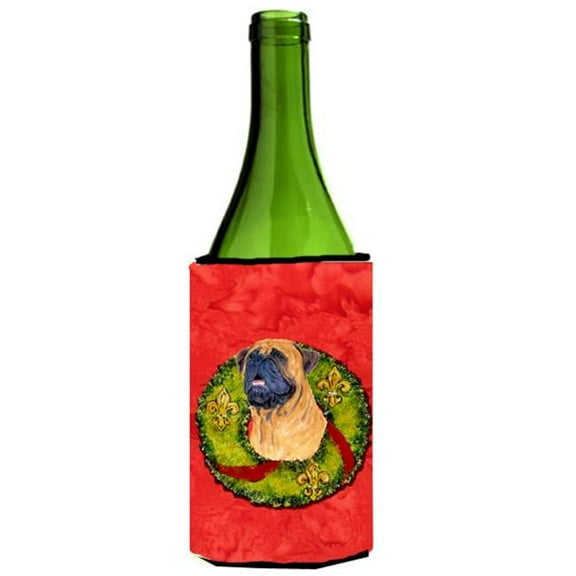 Bullmastiff Cristmas Wreath Wine bottle sleeve Hugger