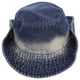 thumbnail image 2 of Sombrero de mezclilla para mujeres y hombres, sombrero de sol de ala ancha, sombrero de vaquero plegable con correa para la barbilla para viajes en la playa y pesca al aire libre, 2 of 3