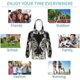 thumbnail image 5 of Picia Skeletons Love Flowers Pattern Youth Hoodie - Warm Pullover Sweatshirt with Kangaroo Pocket, Ideal for Boys and Girls-X-Large, 5 of 6
