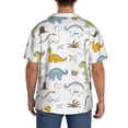 thumbnail image 5 of Xecao offers the Dinosaur for Men's Casual Short-sleeved Shirt, a button-up collared shirt with a pocket, perfect for beach vacations and yacht travel in the 4X-Large size., 5 of 7
