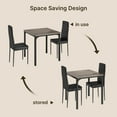 thumbnail image 2 of Dining Table Set for 2 Person, Aiho Modern Kitchen Table with 2 PU Leather Chairs for Dining Room, Kitchen, Small Space, Black, 2 of 9