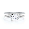 thumbnail image 1 of Dazzling Minimalist 2.00 Carat Oval Diamond Moissanite Engagement Ring, Wedding Ring, One Matching Band in 925 Sterling Silver With 18k White Gold Plating Gift For Her, Promise Ring Anniversary Gift, 1 of 3