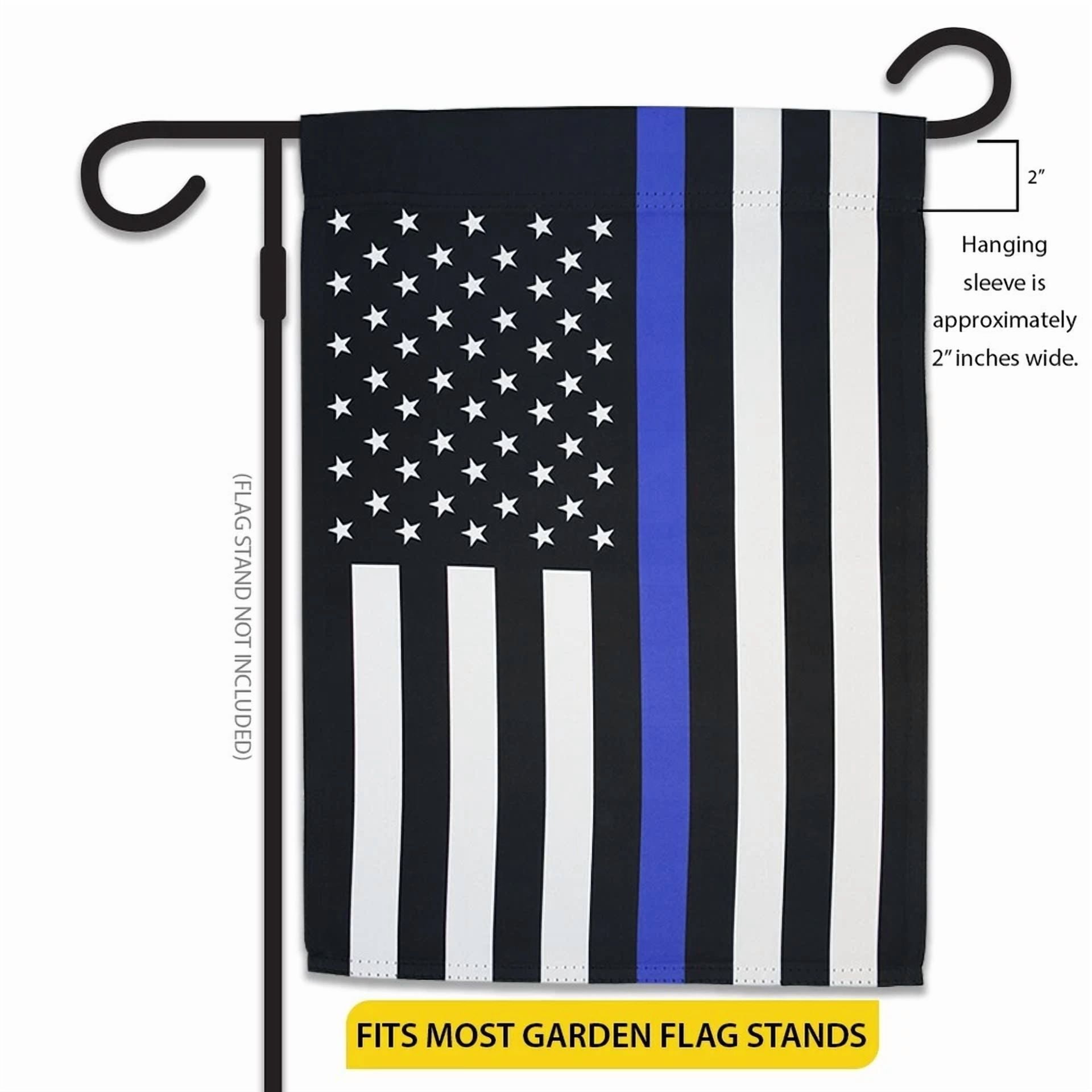 PURELY- Thin Blue Line 12X18In Garden Flag Back The Police Front Yard Home Decor Flag