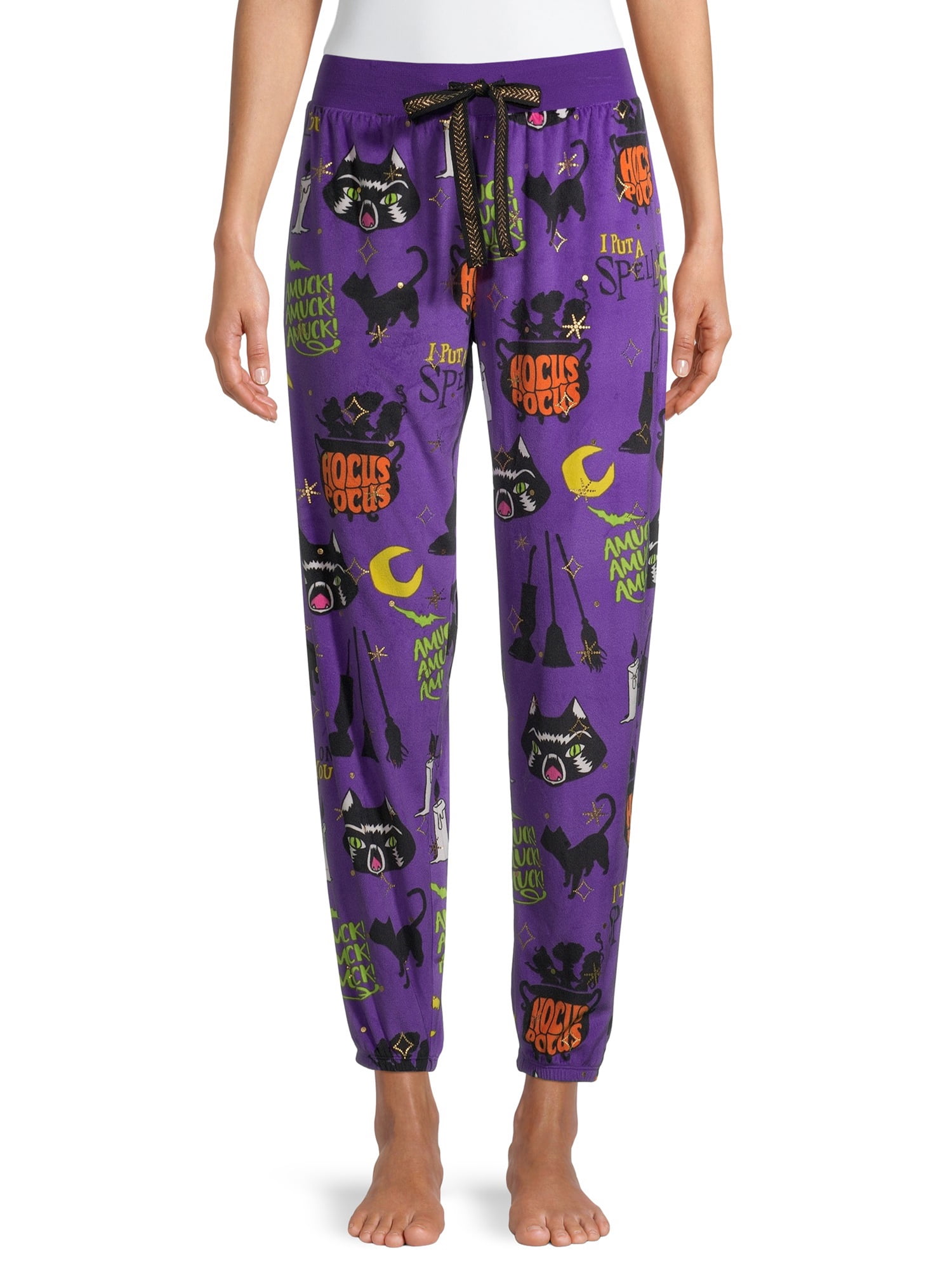 Disney Women's and Women's Plus Hocus Pocus Plush Pajama Joggers ...