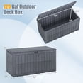 thumbnail image 3 of Gymax 120 Gal Outdoor Deck Box All-Weather Lockable Storage Bin w/ Lid & Handles Gray, 3 of 10