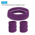 thumbnail image 3 of Uxcell Sweatbands Headband Wristband, Sweat Terry Cloth for Sports Basketball Tennis Athletic, Dark Purple 6 Set/18Pcs, 3 of 6