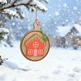 thumbnail image 4 of Adornos navideños, adornos navideños, regalos navideños, placas redondas de madera para decoración navideña, colgante, copo de nieve, casa navideña, adornos para árbol de Navidad, letrero colgante de, 4 of 6