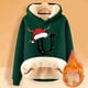 thumbnail image 2 of WILLBEST Sudadera de Mujer con Estampado de Letras Navideñas, Sudadera con Capucha de Lana Gruesa, Cálida para Invierno, Estilo Pullover XXXX-Grande, 2 of 4