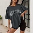 thumbnail image 2 of Afdoent T Shirts For Women Letter Printed Crew Neck Short Sleeve Loose T Shirt Casual T Shirt For Women Fashion, 2 of 4