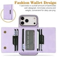 thumbnail image 2 of 2 In 1 Function Wallet Case for iPhone 17 Pro Max Compatible with MagSafe for Men Women, Detachable Magnetic Wallet Phone Case with Card Slots Holder, Support Magnetic Car Mount - Purple, 2 of 7