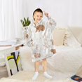 thumbnail image 6 of FORMRS Wearable Blanket Hoodie with Sleeves for Kids Cozy Flannel Sweatshirt, Gray Bears, 6 of 7