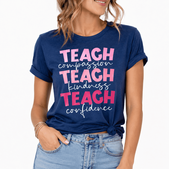 MOUSYA Teacher Shirt Women: Teach Tshirt Cute Teacher Life Shirts Special Education Back to School Tee Inspirational Graphic Tops