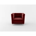 thumbnail image 2 of Pemberly Row 34" Channel Tufted Modern Velvet Armchair in Wine Red, 2 of 2