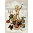 thumbnail image 2 of J.C. Leyendecker 18x24 Black Ornate Framed Double Matted Museum Art Print Titled: New Year's Baby (Cleaning Up) (1915), 2 of 5