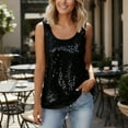 thumbnail image 6 of Womens Sparkly Tank Tops, Sleeveless Shirts for Women Summer Fashion Shiny Solid Color Sequins Crewneck Dressy Blouses Tanks, 6 of 6