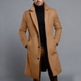 thumbnail image 2 of Danhjin Trench Coats for Men Long Open Front Lapel Long Jackets Long Sleeve Fall Winter Overcoats Business Casual Going out Fashion Outwear, 2 of 7