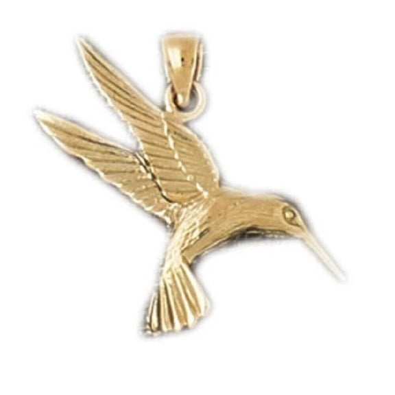 14K Yellow Gold Hummingbird Pendant