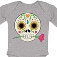 thumbnail image 4 of Inktastic Día de los Muertos Skull with Flower Boys or Girls Long Sleeve Baby Bodysuit, 4 of 5