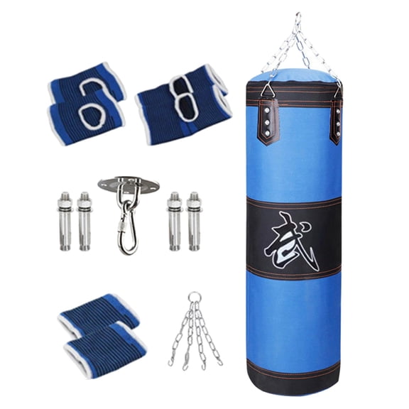 Saco de boxeo rellenable para colgar, sin relleno, para adultos, MMA, Muay Thai Azul 100cm