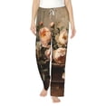 thumbnail image 2 of Lsque Vintage Peonies Rustic Charm Print Women's Pajama Pants, Lounge Pant - Comfortable Home Wear,Elastic Waistband, Stylish Design-Large, 2 of 9