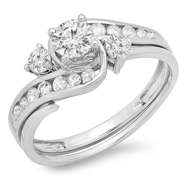 0.85 Carat Diamond Men’s Wedding Ring – 14K White Gold With Blue & White Diamonds (Size 10)