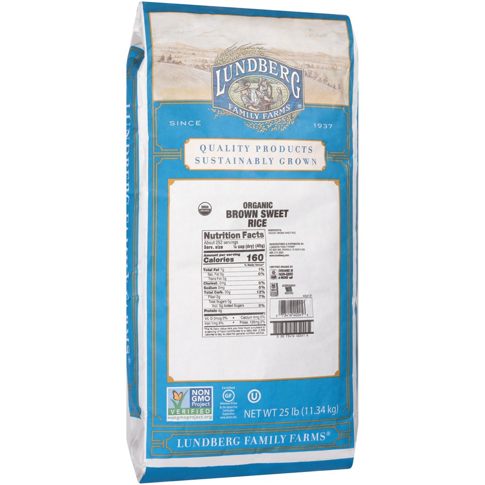 Lundberg Organic Brown Sweet Rice 25 lb. Bag