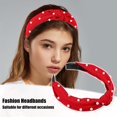 thumbnail image 3 of 1 Pcs Hairband for Women Satin Knotted Pearl Headband Red 1.1 Inch Wide, 3 of 5