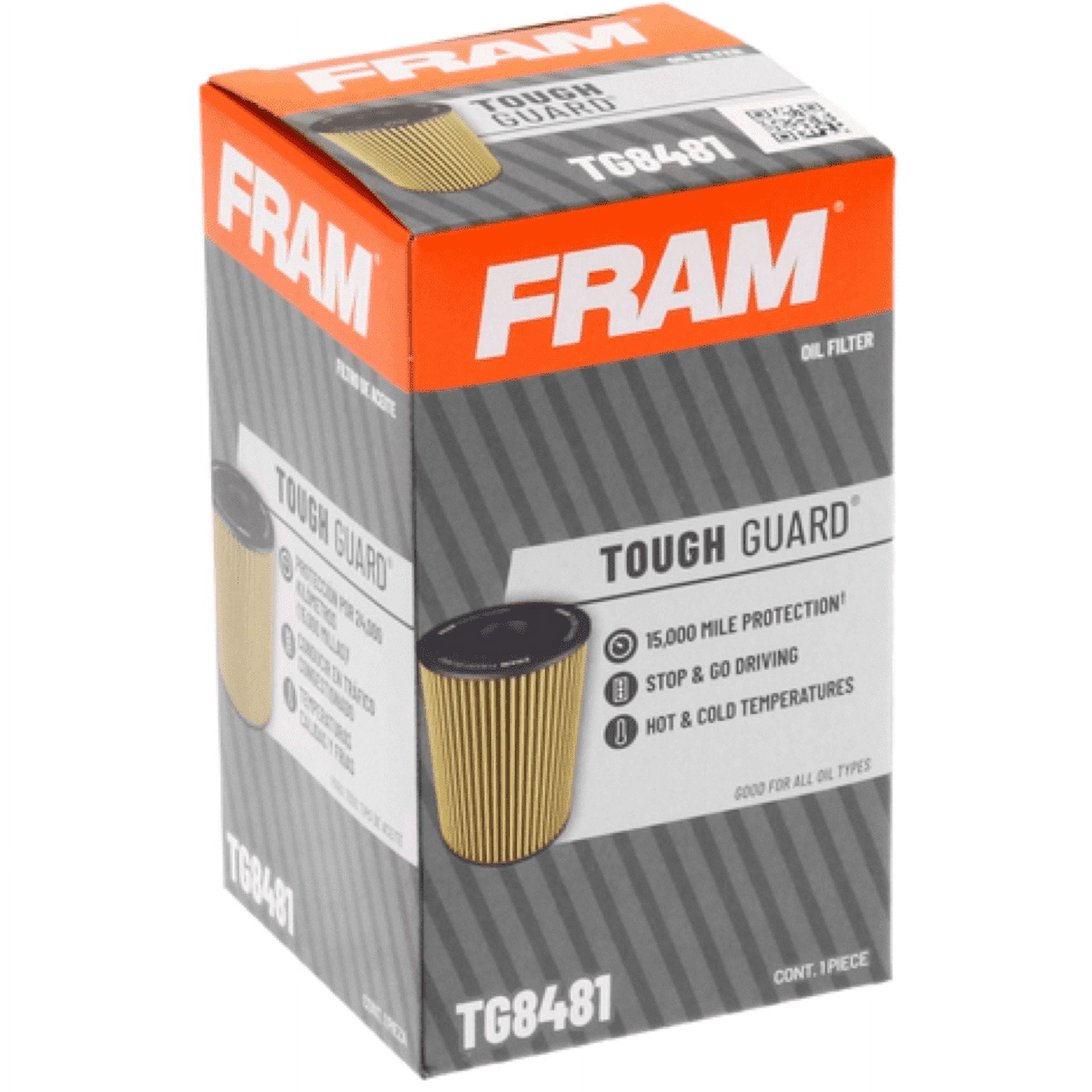 (6 pack) FRAM Tough Guard 15,000 Mile Oil Filter, TG8481, Replacement For Select Vehicles