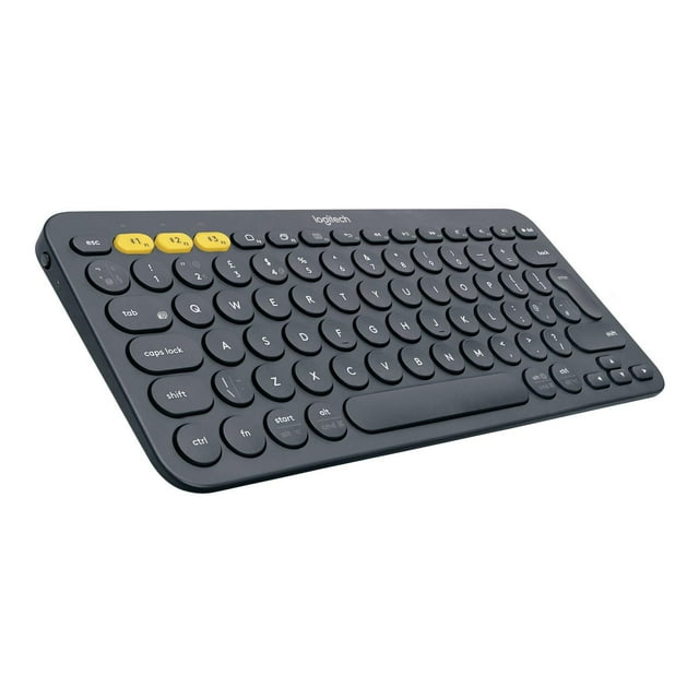 Logitech K380 Multi-Device Bluetooth Keyboard with Easy-Switch for up to 3 Devices, Compact Slim Profile, 2 Year Battery – Dark Grey