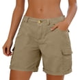 thumbnail image 4 of Yievot Women's Hiking Cargo Shorts with Pockets High Waist Lightweight Summer Casual Shorts for Outdoor Running Athletic Camping Travel Golf, 4 of 8