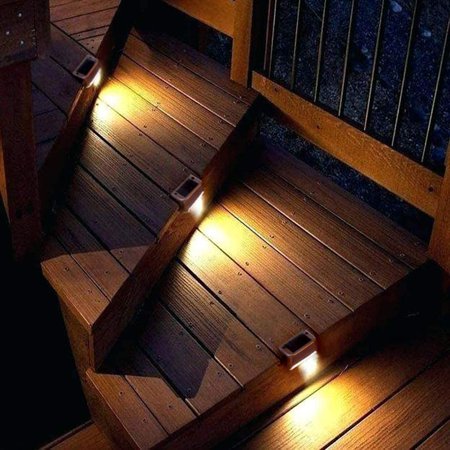 8 Pcs Solar Deck Lights Step Outdoor Waterproof Led Fence Lamp For Steps Railing And Stairs Warm White Canada 8 Pcs Solar Deck Lights Step, Solar Stair Lights Canada
