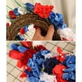 thumbnail image 5 of American Flag Floral Wreath Patriotic Tulip Silk Memorial Day 4th of July Wreaths, 16'' Holiday Wedding Garland Door Décor, 5 of 8