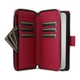 thumbnail image 7 of Allytechgroup Case for iPhone 16 Pro Max with Credit Card Slot, Built-in Shoulder Strap Lanyard PU Leather Wallet Flip Stand Case Full Body Shockproof Protective for iPhone 16 Pro Max, Winered, 7 of 7