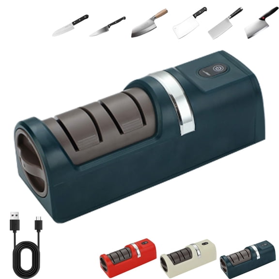 Automatic Kitchen Knife Sharpener | Electric Knife Sharpener for Kitchen Professional 3-Stage Sharpening with Diamond Abrasive Wheels Razor Sharp for Any Blade